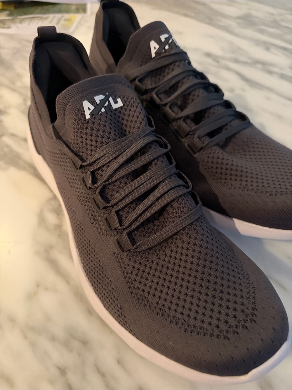 APL techloom breeze Men's Knit Lace-Up Charcoal with White Sole. Never worn